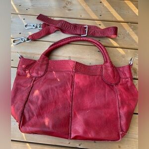 Liebeskind Red Leather Shoulder Bag. Gorgeous red. 2 inside, 1 zippered inside